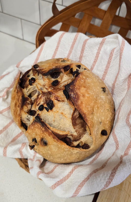 Cinnamon Rum Raisin Sourdough Loaf - Round