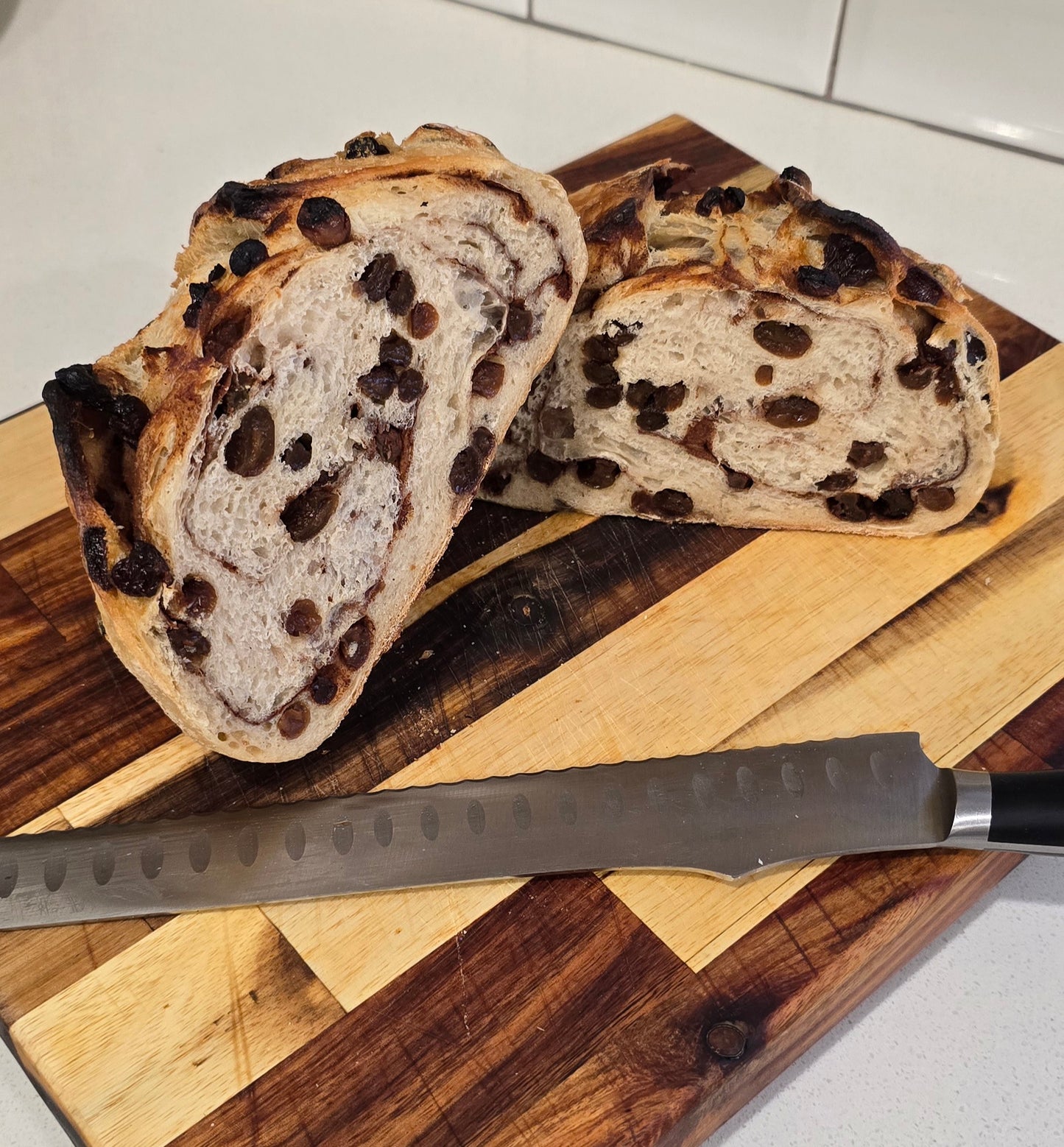 Cinnamon Rum Raisin Sourdough Loaf - Round